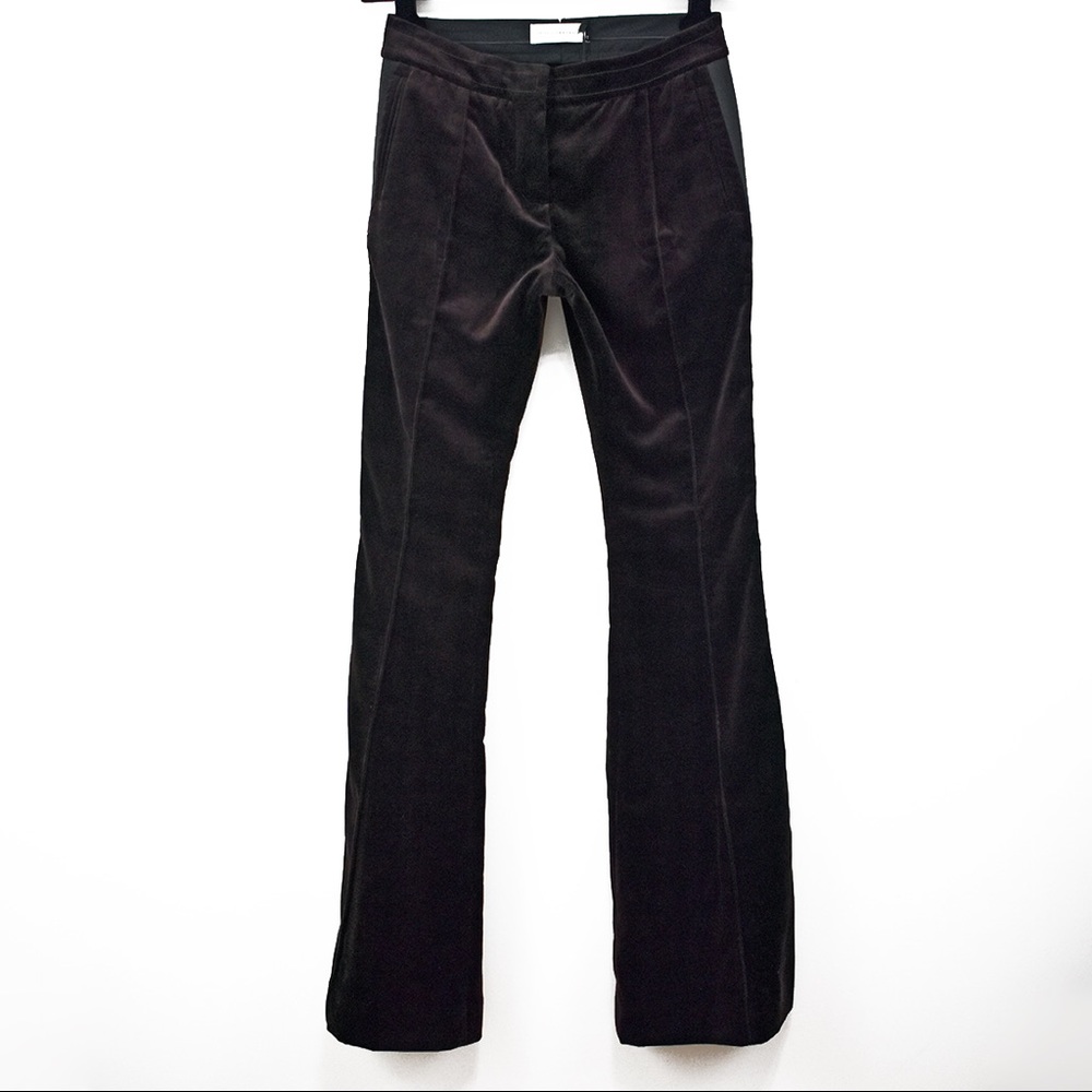 Faith Connexion flare pants brown plaid velvet